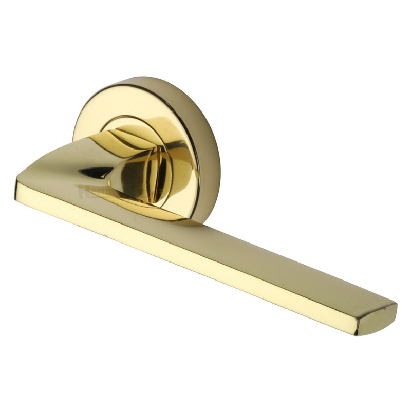 Heritage Brass Metro Angled Door Handle on Round Rose