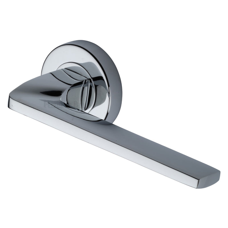 Heritage Brass Metro Angled Door Handle on Round Rose