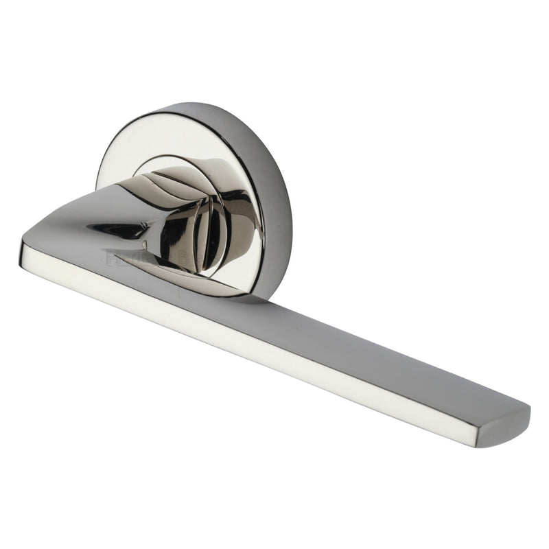 Heritage Brass Metro Angled Door Handle on Round Rose