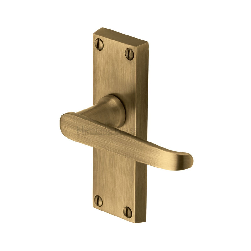 Heritage Brass Victoria Short Door Handle on Plate