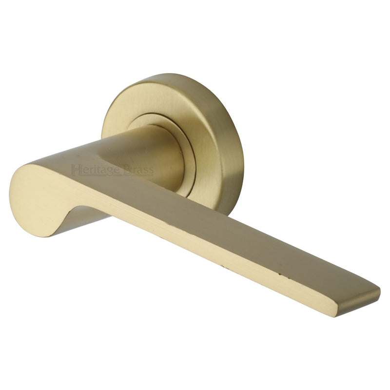 Heritage Brass Julia Door Handle on Round Rose