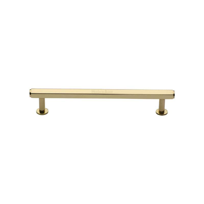 Heritage Brass Hexagon Cabinet Pull Handle with Rose