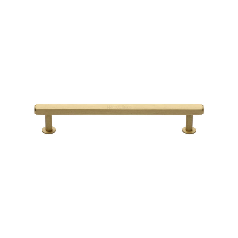 Heritage Brass Hexagon Cabinet Pull Handle with Rose