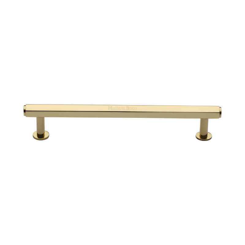 Heritage Brass Hexagon Cabinet Pull Handle with Rose