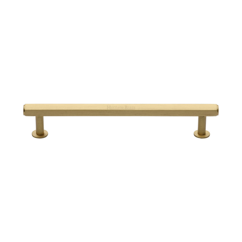 Heritage Brass Hexagon Cabinet Pull Handle with Rose