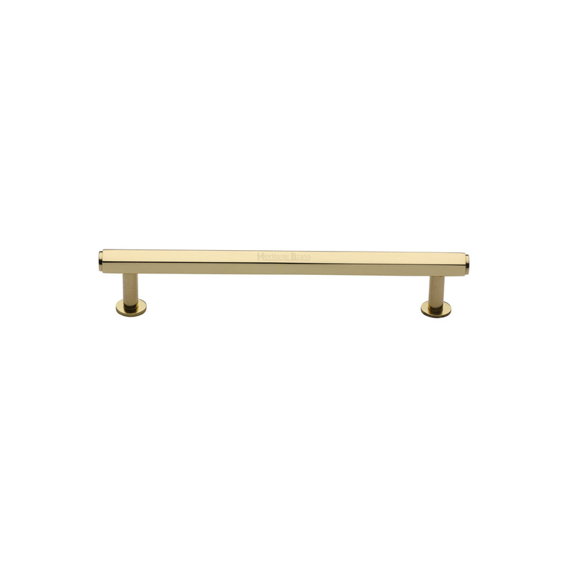 Heritage Brass Hexagon Cabinet Pull Handle with Rose