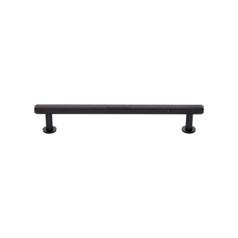 Heritage Brass Knurled Cabinet Pull Handle with Rose