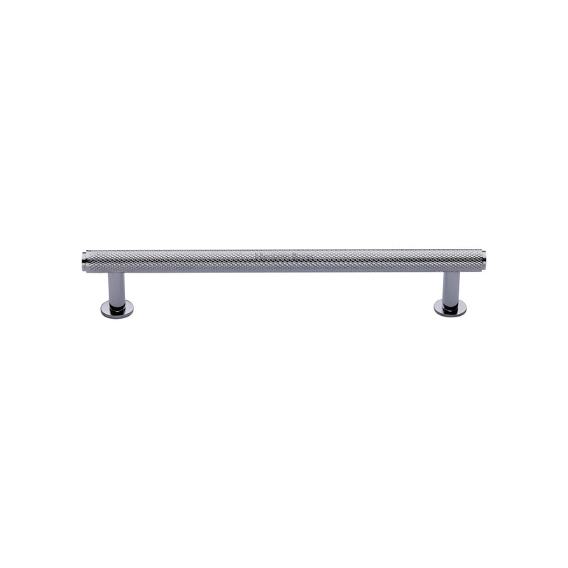 Heritage Brass Knurled Cabinet Pull Handle with Rose