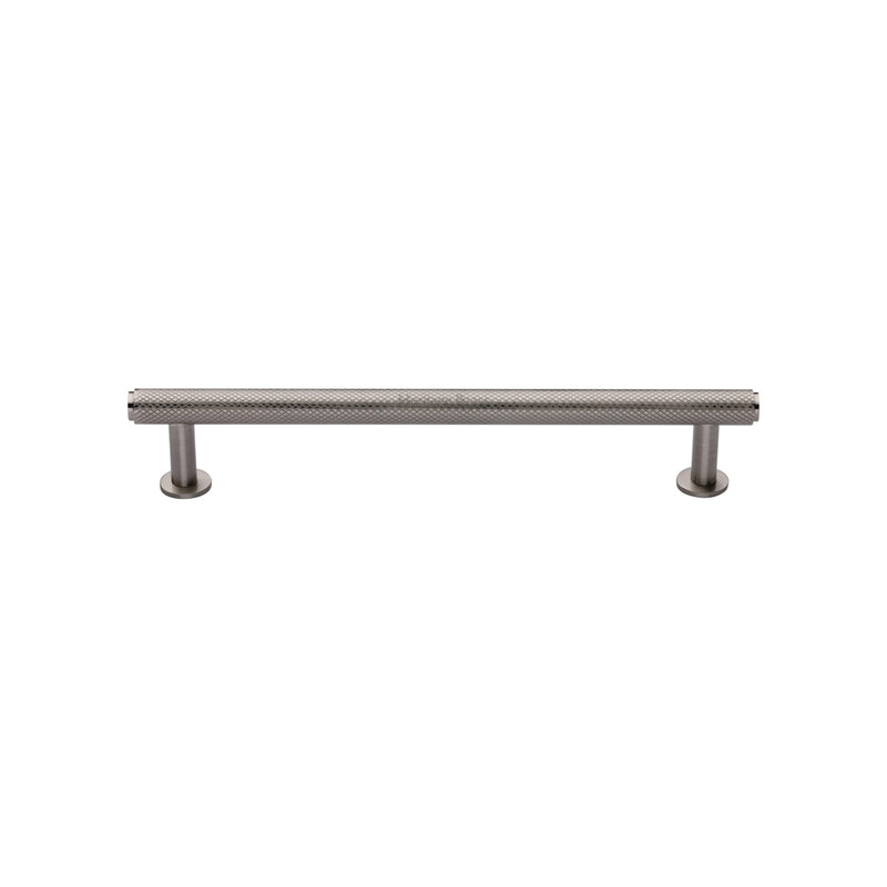 Heritage Brass Knurled Cabinet Pull Handle with Rose