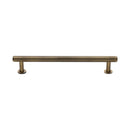 Heritage Brass Knurled Cabinet Pull Handle with Rose