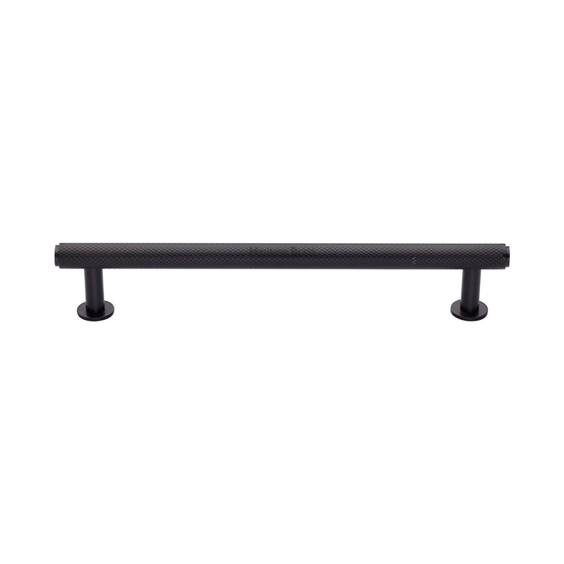 Heritage Brass Knurled Cabinet Pull Handle with Rose