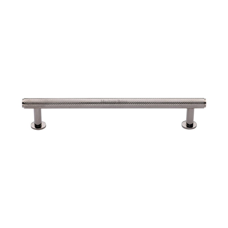 Heritage Brass Knurled Cabinet Pull Handle with Rose