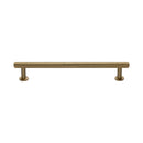 Heritage Brass Knurled Cabinet Pull Handle with Rose