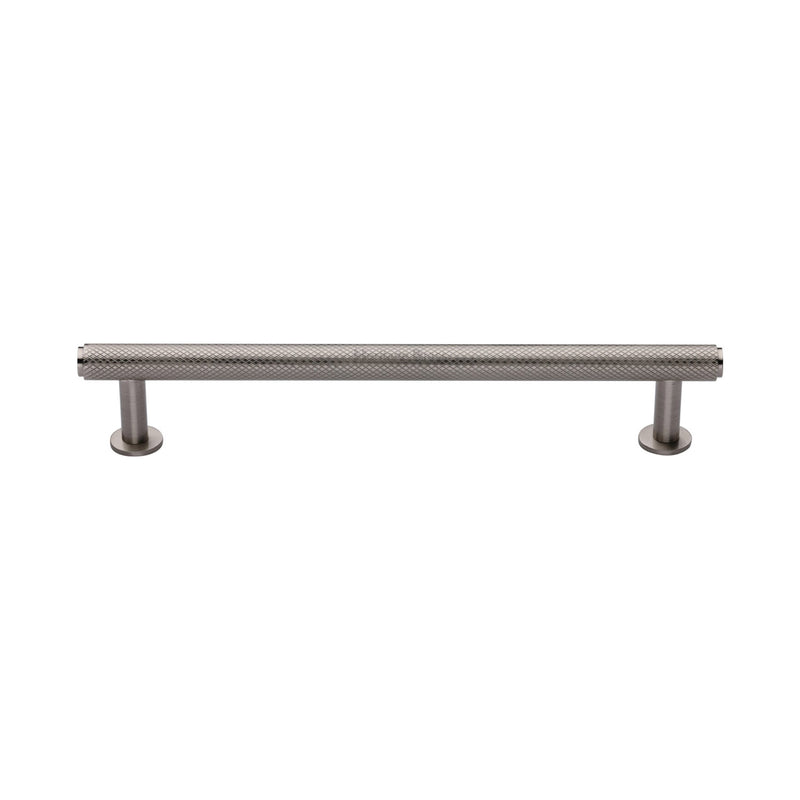 Heritage Brass Knurled Cabinet Pull Handle with Rose