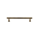 Heritage Brass Knurled Cabinet Pull Handle with Rose