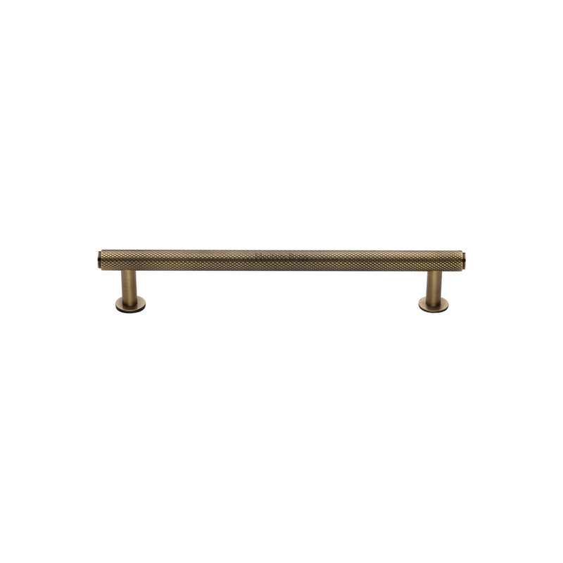 Heritage Brass Knurled Cabinet Pull Handle with Rose