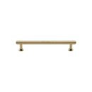Heritage Brass Knurled Cabinet Pull Handle with Rose