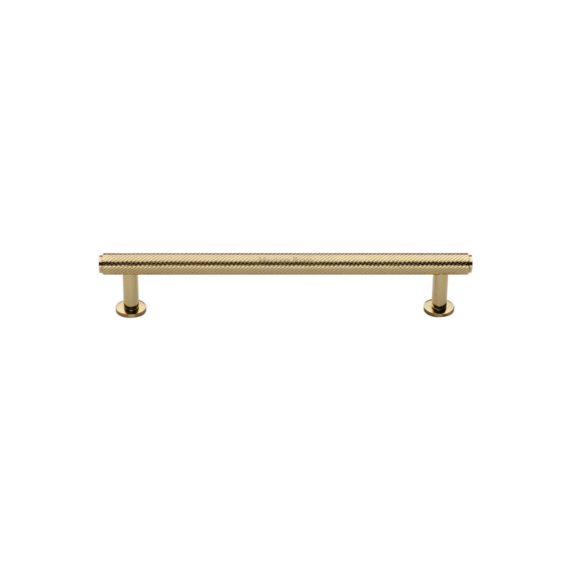 Heritage Brass Knurled Cabinet Pull Handle with Rose