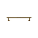 Heritage Brass Knurled Cabinet Pull Handle with Rose