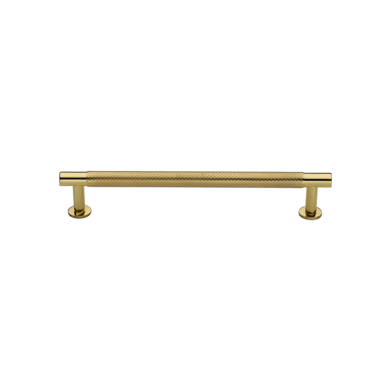 Heritage Brass Partial Knurled Cabinet Pull Handle with Rose