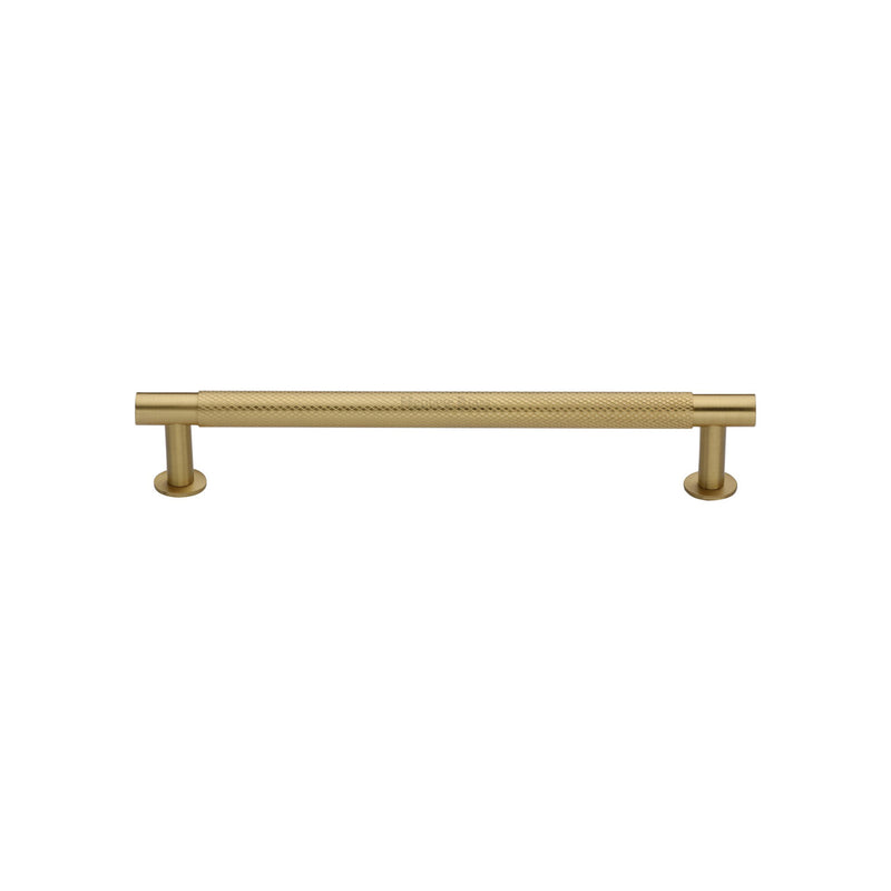 Heritage Brass Partial Knurled Cabinet Pull Handle with Rose