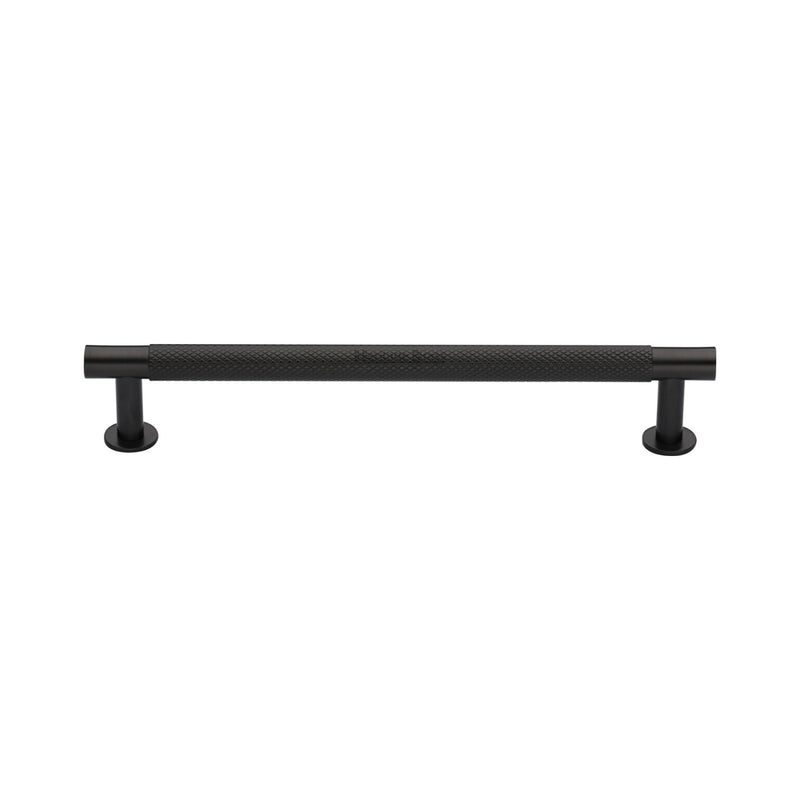Heritage Brass Partial Knurled Cabinet Pull Handle with Rose