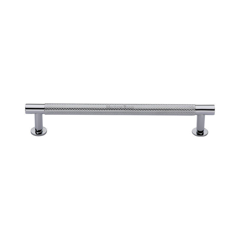 Heritage Brass Partial Knurled Cabinet Pull Handle with Rose