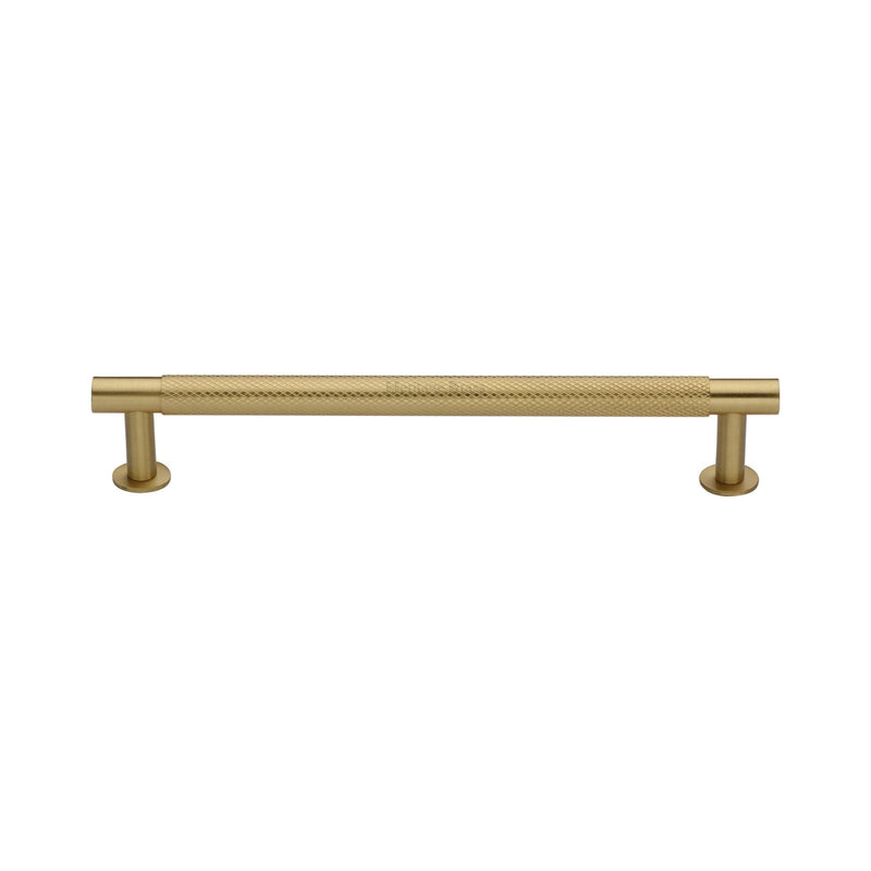 Heritage Brass Partial Knurled Cabinet Pull Handle with Rose