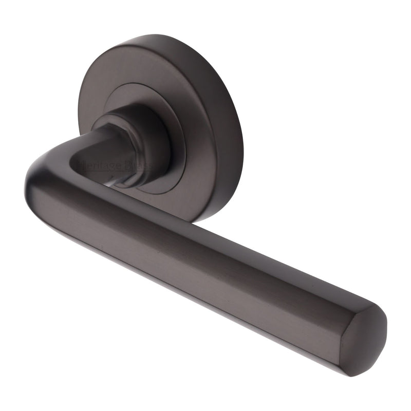 Heritage Brass Octave Door Handle on Round Rose