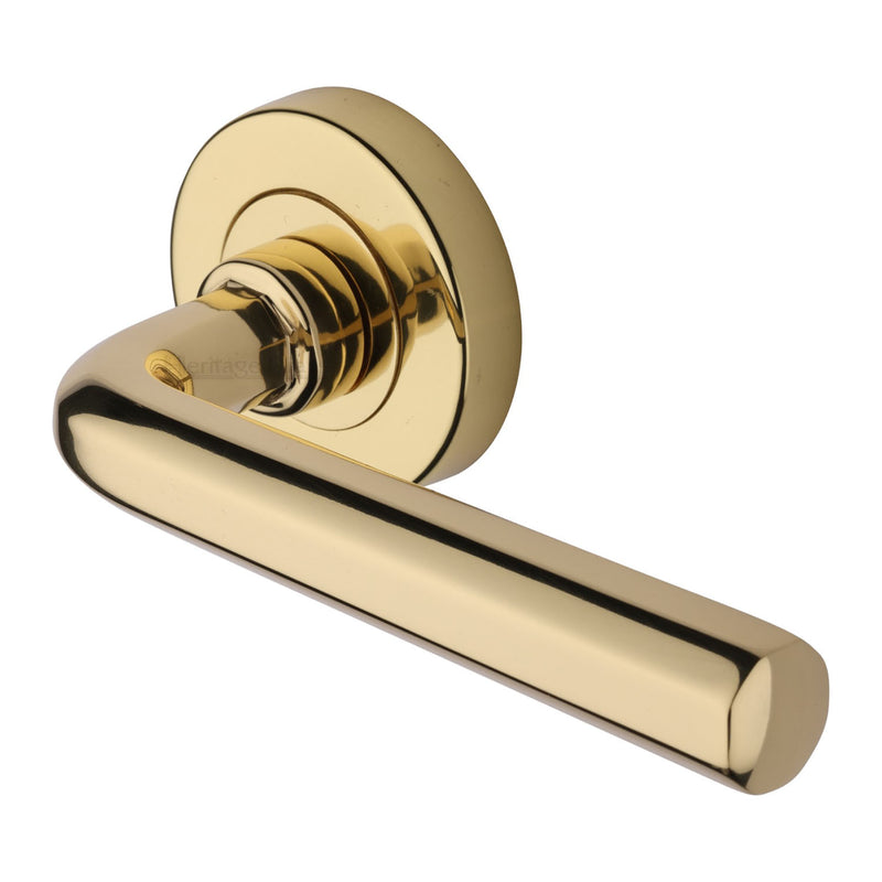 Heritage Brass Octave Door Handle on Round Rose