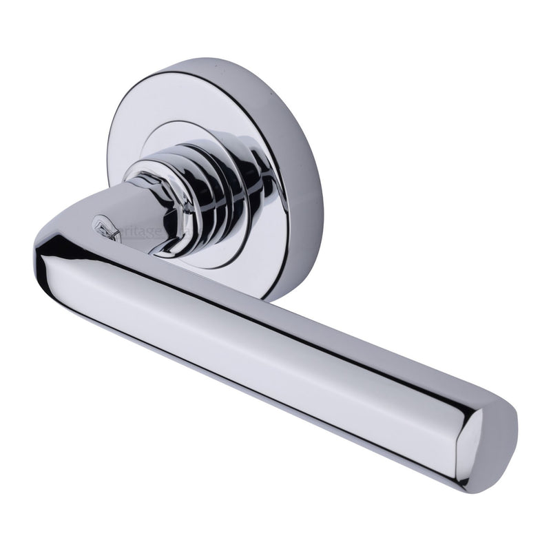 Heritage Brass Octave Door Handle on Round Rose