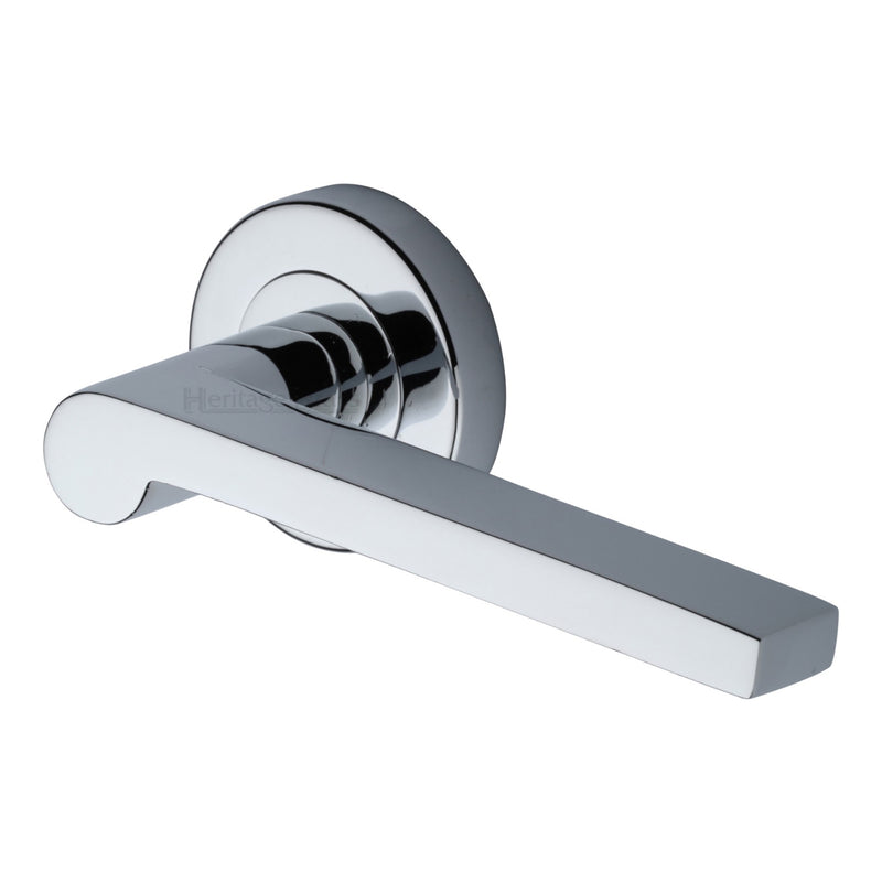 Heritage Brass Metro Mid Century Door Handle on Round Rose