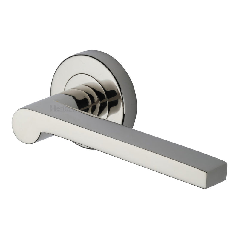 Heritage Brass Metro Mid Century Door Handle on Round Rose