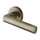 Heritage Brass Poseidon Door Handle on Round Rose