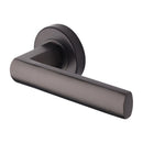 Heritage Brass Poseidon Door Handle on Round Rose