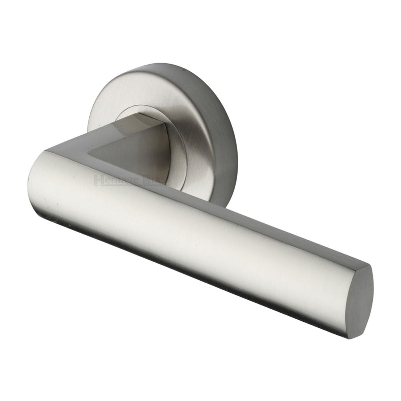 Heritage Brass Poseidon Door Handle on Round Rose
