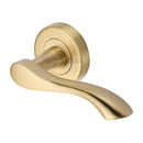 Heritage Brass Algarve Door Handle on Round Rose