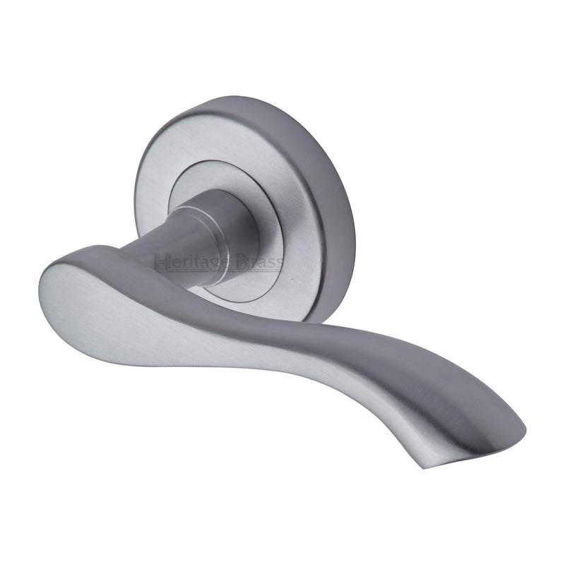 Heritage Brass Algarve Door Handle on Round Rose