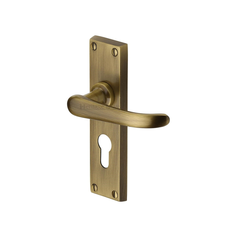 Heritage Brass Windsor Door Handle on Plate