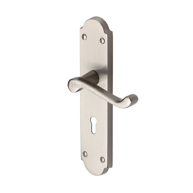 Heritage Brass Savoy Long Door Handle on Plate