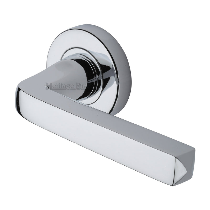 Heritage Brass Alessa Door Handle on Round Rose
