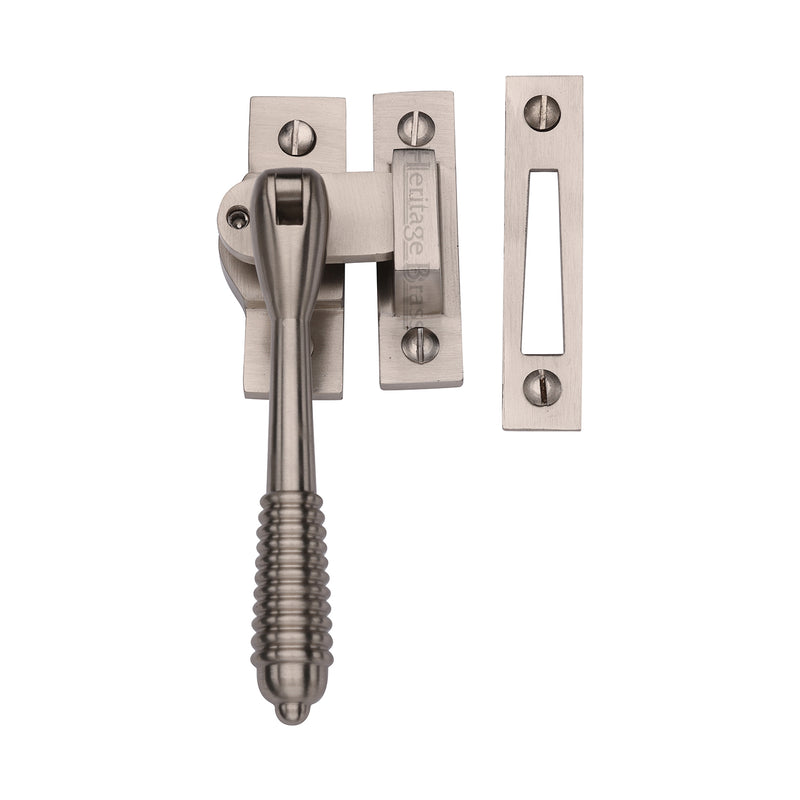 Heritage Brass Lockable Mortice & Hook Plate Reeded Casement Fastener