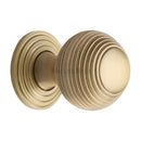 Heritage Brass Reeded Cabinet Knob with Base