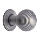 Heritage Brass Reeded Cabinet Knob with Base