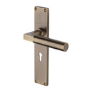 Heritage Brass Bauhaus Door Handle on 200mm Plate