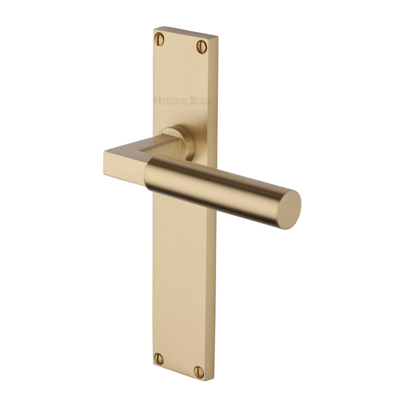 Heritage Brass Bauhaus Door Handle on 200mm Plate