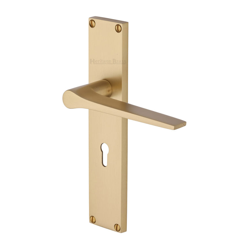 Heritage Brass Gio Door Handle on 200mm Plate