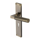 Heritage Brass Bauhaus Knurled Door Handle on Plate