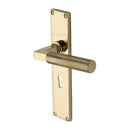 Heritage Brass Bauhaus Knurled Door Handle on Plate