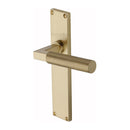 Heritage Brass Bauhaus Knurled Door Handle on Plate